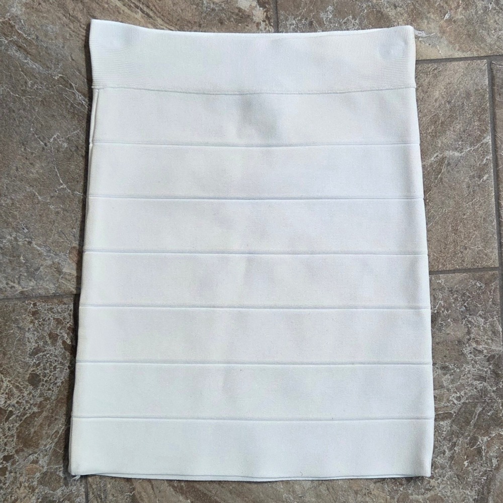 BCBGMAXAZRIA White Bandage Mini Skirt High Waisted Bodycon Stretch‎ Small